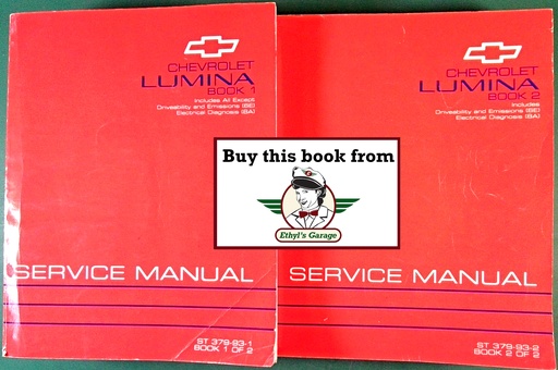 [CH1993ST37993A/2] 1993 Chevrolet Lumina W-Platform Shop Repair Maintenance Service Manual 2 Vol. Set