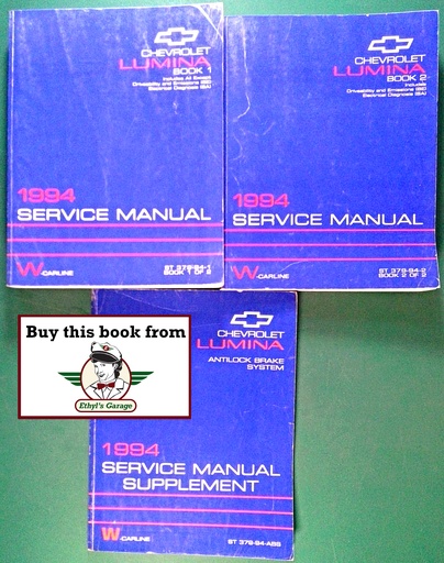 [CH1994ST37994A/3] 1994 Chevrolet Lumina W-Platform Shop Repair Maintenance Service Manual 3 Vol. Set