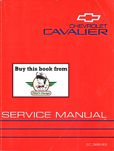 [CH1993ST36693A] 1993 Chevrolet Cavalier J-Platform Shop Repair Maintenance Service Manual