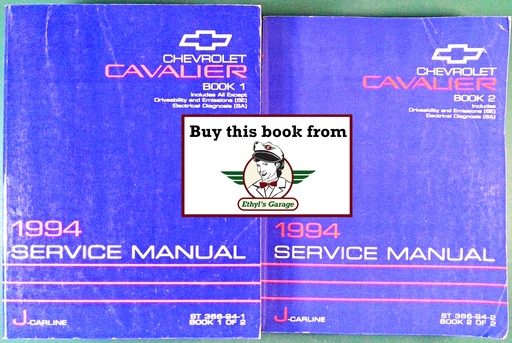 [CH1994ST36694A/2] 1994 Chevrolet Cavalier Shop Repair Maintenance Service Manual 2 Vol. Set