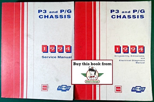 [GM1994NATP9432A/2] 1994 Chevrolet/GMC P3 & P/G Front Engine Motorhome, Commercial Chassis Factory Shop Repair Maintenance Service Manual 2 Vol. Set