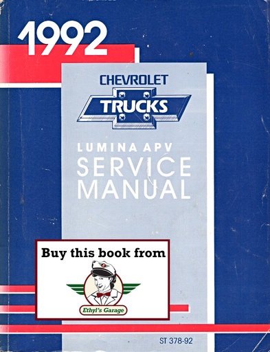 [CH1992ST37892A] 1992 Chevrolet Lumina APV Minivan U-Platform Shop Repair Maintenance Service Manual