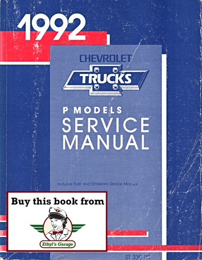[CH1992ST33092A] 1992 Chevrolet P3 & P/G Models Front Engine Motorhome and Commercial Chassis Shop Repair Maintenance Service Manual