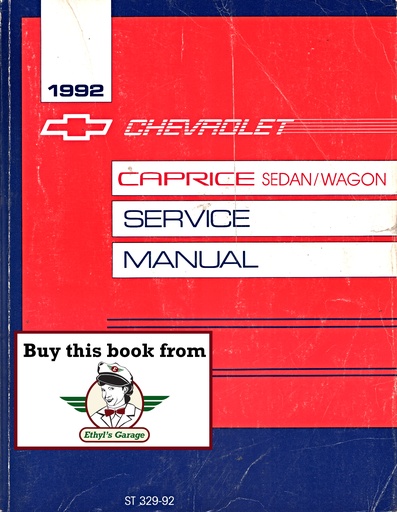 [CH1992ST32992A] 1992 Chevrolet Caprice Sedan & Wagon Factory OEM Shop Service Repair Manual