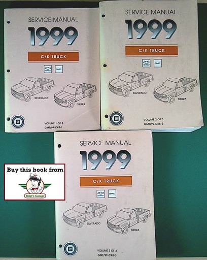 [GMT/99CK81A/3] 1999 Chevrolet/GMC C/K8 Truck Shop Repair Maintenance Service Manual 3 Vol. Set—Silverado, Sierra