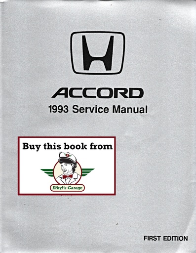 [HON199361SM405A] 1993 Honda Accord OEM Factory Shop Repair Service Manual