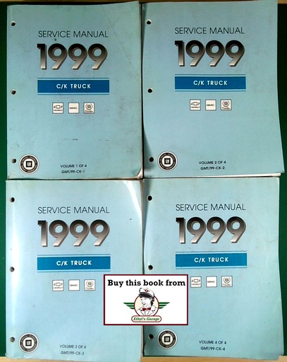 [GMT/99CK1A/4] 1999 Chevrolet/GMC/Cadillac C/K Truck Factory Shop Repair Service Manual 4 Vol. Set—Silverado/Sierra/Escalade, Tahoe/Yukon, Suburban