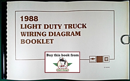 [CH1988ST35088AA] 1988 Chevrolet Light Duty Truck Wiring Diagrams Booklet Large Format