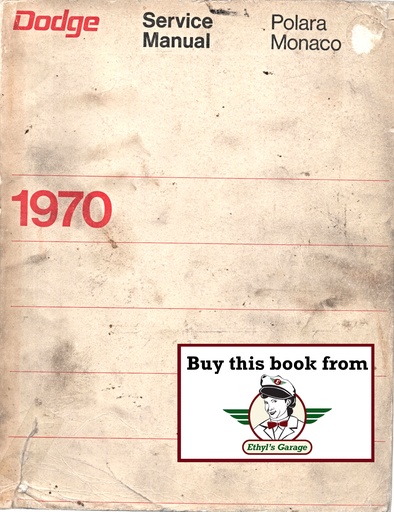 [DOD1970812700280A] 1970 Dodge Polara Monaco Shop Maintenance Repair Service Manual