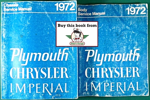 [MOP1972810702450A/2] 1972 Chrysler/Plymouth/Imperial Shop Service Manual Set ’Cuda/Roadrunner/Duster/New Yorker/Newport/LeBaron/Town & Country/Satellite/Fury/Barracuda