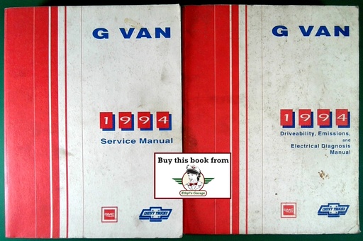 [NATP-9457A/2] 1994 Chevrolet/GMC G-Van, Chevy Van, Rally, Sportvan, Vandura Factory Shop Repair Service & Driveability Manuals 2 Vol. Set