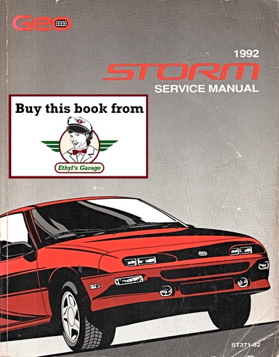 [GE1992ST37192A] 1992 Geo Storm Shop Repair Maintenance Service Manual