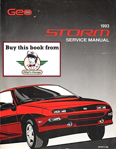 [GE1993ST37193A] 1993 Geo Storm Shop Repair Maintenance Service Manual