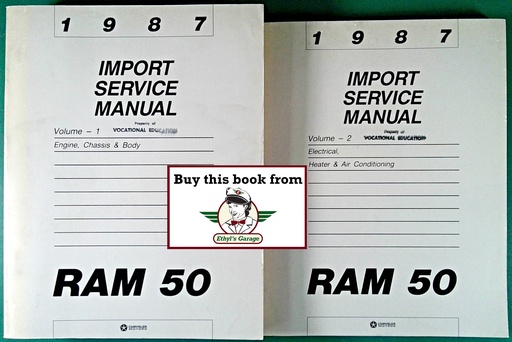 [DOD1987813707015A/2] 1987 Dodge RAM 50 Pickup Truck Shop Maintenance Repair Service Manual Set