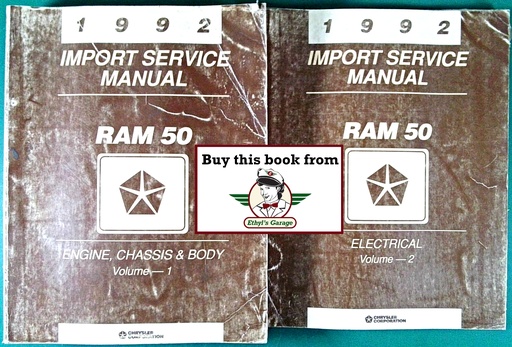 [DOD1992813702117A/2] 1992 Dodge RAM 50 Pickup Truck Shop Maintenance Repair Service Manual Set