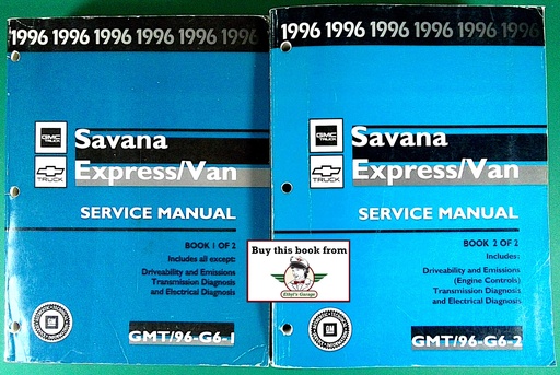 [GMT96G61A/2] 1996 Chevrolet/GMC G-Van, Chevrolet Express, GMC Savana Shop Repair Maintenance Service Manual 2 Vol. Set