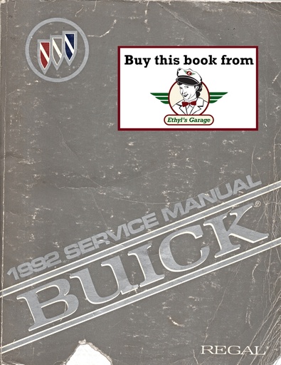 [BU1992RSMA] 1992 Buick Regal OEM Shop Service Repair Manual