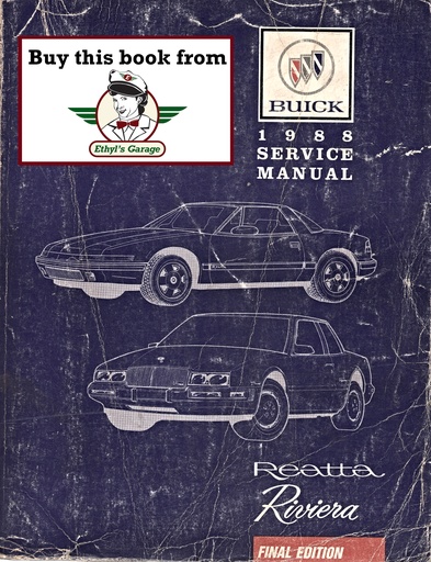[BU1988RRCSMA] 1988 Buick Riviera Reatta OEM Shop Service Repair Manual