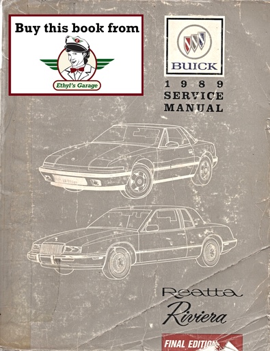[BU1989RRSCMA] 1989 Buick Riviera Reatta OEM Shop Service Repair Manual