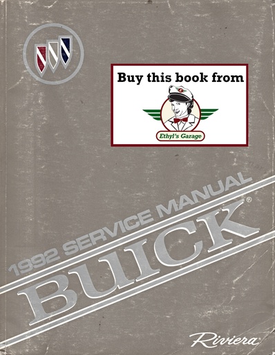 [BU1992RCSMA] 1992 Buick Riviera OEM Shop Service Repair Manual