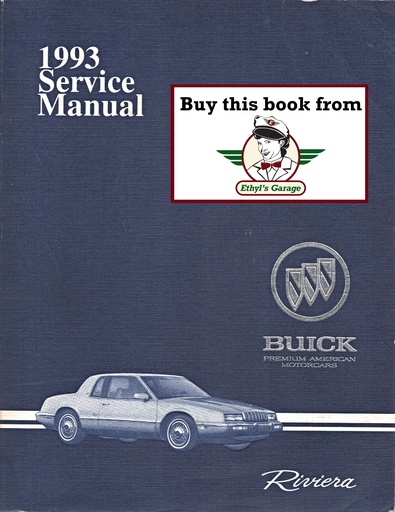 [BU1993RCSMA] 1993 Buick Riviera OEM Shop Service Repair Manual