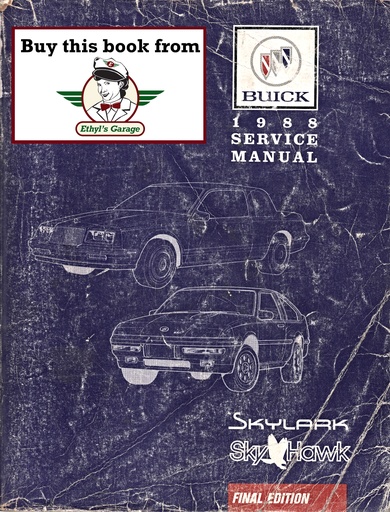 [BU1988SSCSMA] 1988 Buick Skylark Skyhawk OEM Shop Service Repair Manual