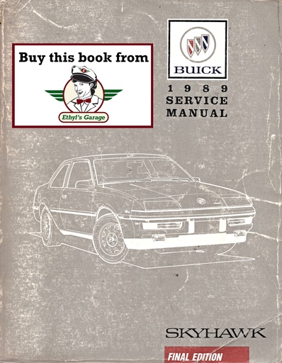 [BU1989SHCSMA] 1989 Buick Skyhawk OEM Shop Service Repair Manual