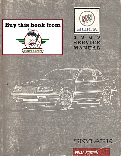 [BU1989SLCSMA] 1989 Buick Skylark Factory OEM Shop Service Repair Manual