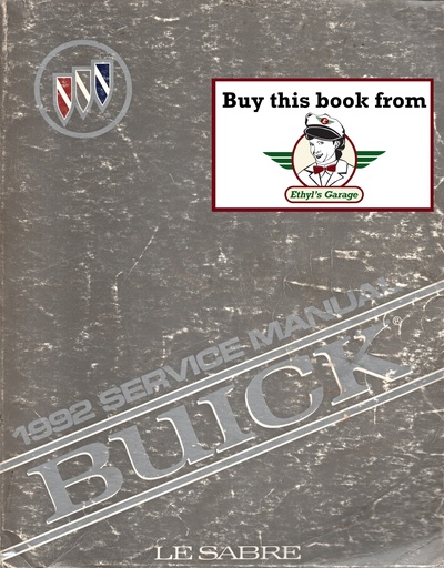 [BU1992LCSMA] 1992 Buick Le Sabre OEM Shop Service Repair Manual