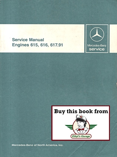 [MB19686510191013A] 1968-1982 Mercedes Benz Diesel Engines 615 616 617.91 Service Manual