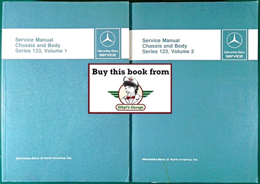 [MB19826510191213A/2] 1977-1982 Mercedes Benz W123 Chassis & Body Service Manual 2 vol Set 230, 240, 280, 300