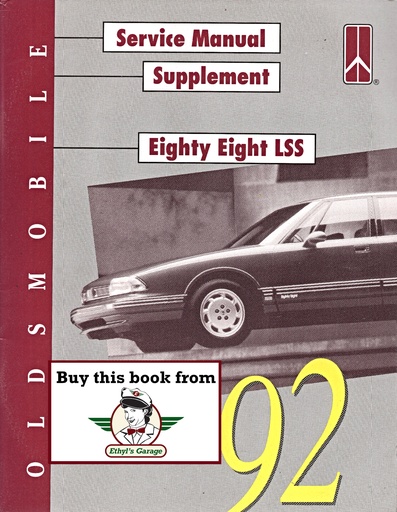 [OL199288LSSSCSMSA] 1992 Oldsmobile Eighty-Eight LSS (88) OEM Shop Service Repair Manual Supplement