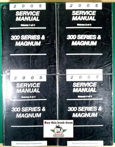 [MOP20058127005065AA/4] 2005 Chrysler 300 Series and Dodge Magnum Factory Shop Repair Service Manuals Complete 4 Vol. Set