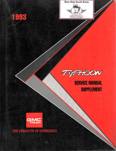 [GM1993X9376] 1993 GMC Typhoon Factory Shop Service Repair Manual Supplement