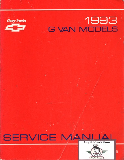 [CH1993ST33193] 1993 Chevrolet G-Van Chevy Van Factory Shop Repair Service Manual