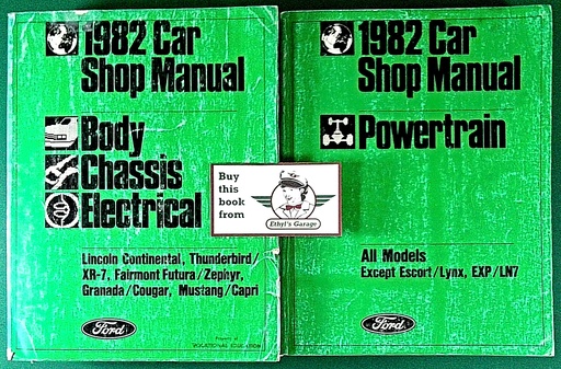 [FO1982FPS36512682B/D/2A] 1982 Ford Mustang, Mercury Capri, & Thunderbird Factory OEM Shop Repair & Service Manual 2 Vol. Set