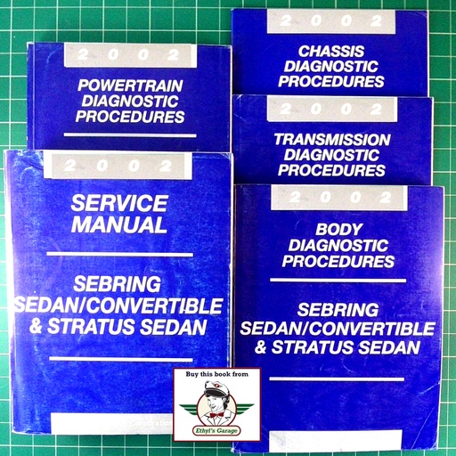 [MOP20028127002025G/5] 2002 Chrysler Sebring Sedan/Convertible & Dodge Stratus Service & Diagnostic Shop Manuals Complete 5 Vol. Set