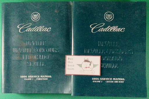 [CA1994H3016/2A] 1994 Cadillac Eldorado/Seville Shop Service Repair Manual 2 Vol Set