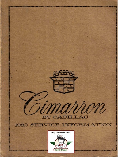 [CA1982S1808KA] 1982 Cimarron by Cadillac Service Information Factory Service Manual