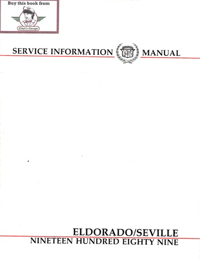 [CA1989H2616A] 1989 Cadillac Eldorado and Seville OEM Shop Service Repair Manual