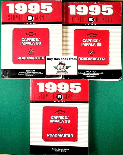 [GM1995GMP95B1/2/UPD/A/3] 1995 Chevrolet Caprice, Impala SS, Buick Roadmaster Factory OEM Shop Service Repair Manual