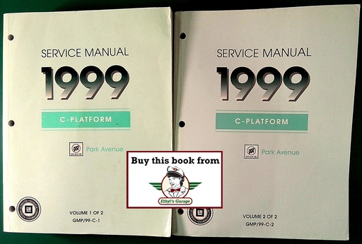 [BU1997GMP99C1/2/A/2] 1999 Buick Park Avenue Factory Shop Service Repair Manual 2 Vol Set