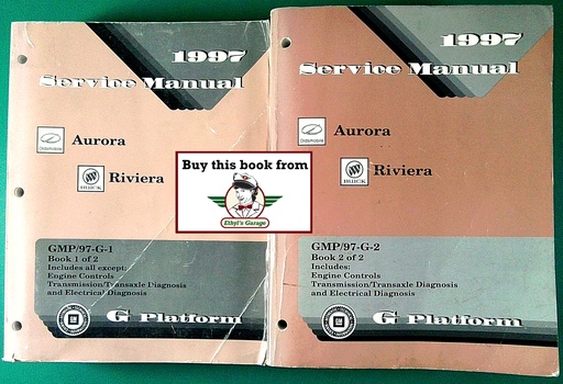 [GM1997GMP97G1/2/A/2] 1997 Oldsmobile Aurora, Buick Riviera G Platform Factory Shop Service Repair Manual 2 Vol Set