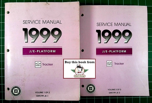 [CH1999GM99JE1A/2] 1999 Chevrolet Geo Tracker Shop Repair Maintenance Service Manual Complete Set
