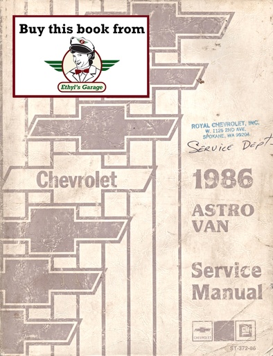 [CH1986ST37286A] 1986 Chevrolet Astro M Van Service Shop Repair Manual
