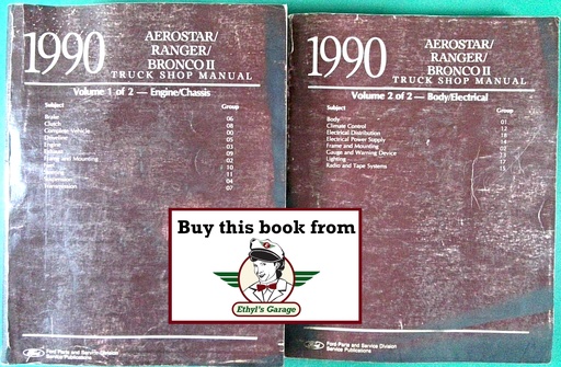 [FOR1990FPS1219990A/2] 1990 Ford Compact Truck Aerostar, Ranger Pickup Truck, Bronco II Original OEM Factory Shop Repair Maintenance Service Manual