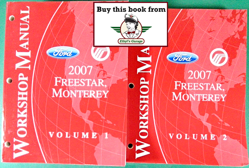 [FOR2007FCS1224907A/2] 2007 Ford Freestar Mercury Monterey Original OEM Factory Shop Service Workshop Repair Manual 2 Vol Set