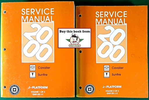 [GM2000GMP/00J1/2/A/2] 2000 Chevrolet Cavalier Pontiac Sunfire Shop Repair Maintenance Service Manual 2 Vol. Set