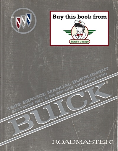 [BU1992RMSUPA] 1992 Buick Roadmaster OEM Factory Shop Service Repair Manual Supplement