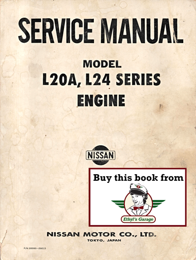 [NIS19719999920015A] 1970-1971 Nissan/Datsun 240Z L20A, L24 Factory Engine Repair Shop Service Manual